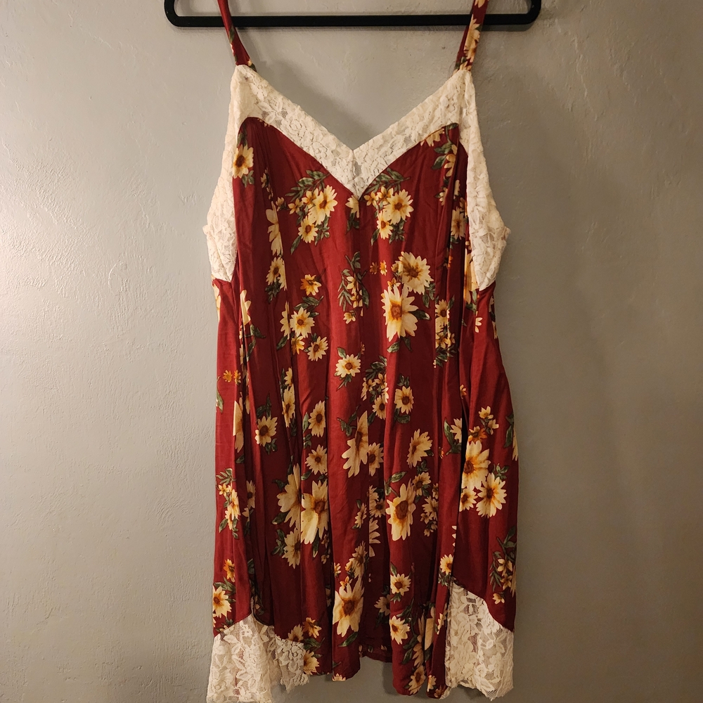 Forever 21 Floral Lace Trim Slip Dress - Picture 3 of 6